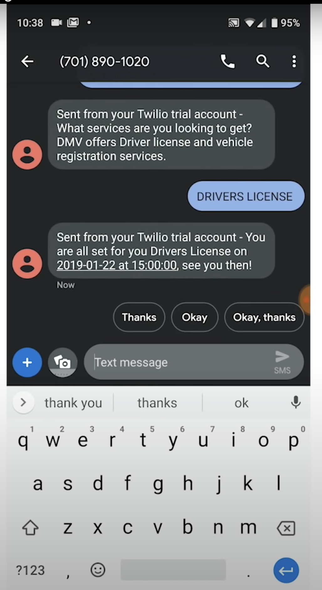 Twilio Messaging Service