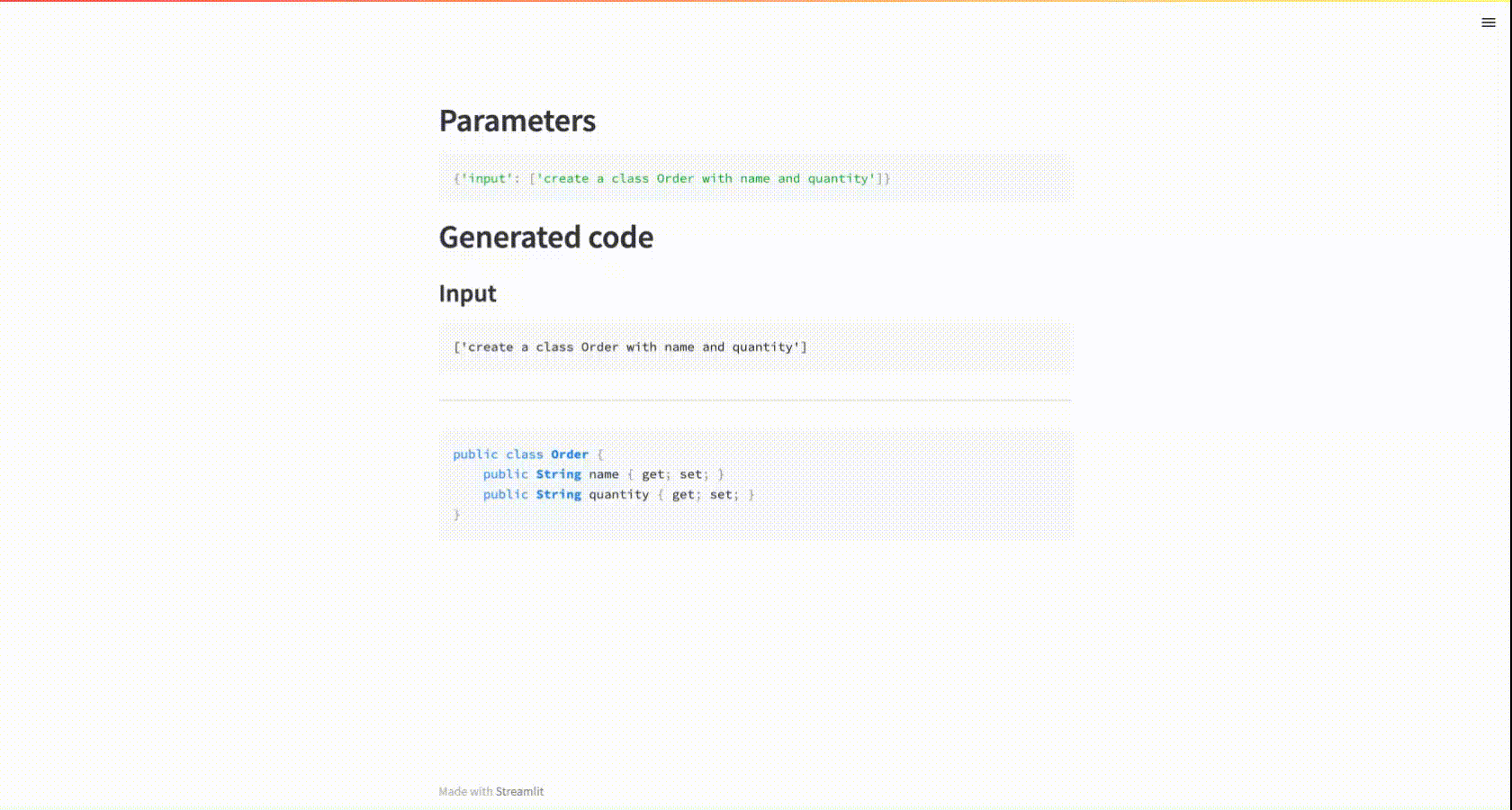 Demo CodeGen