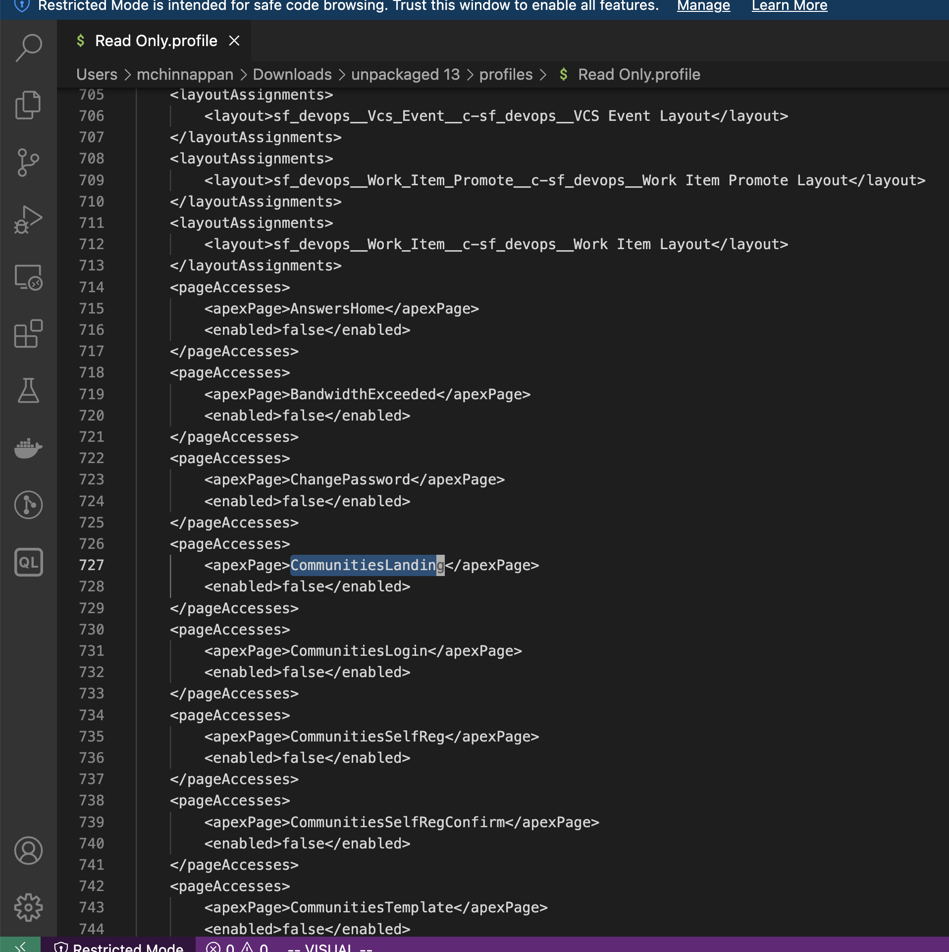 Current xml