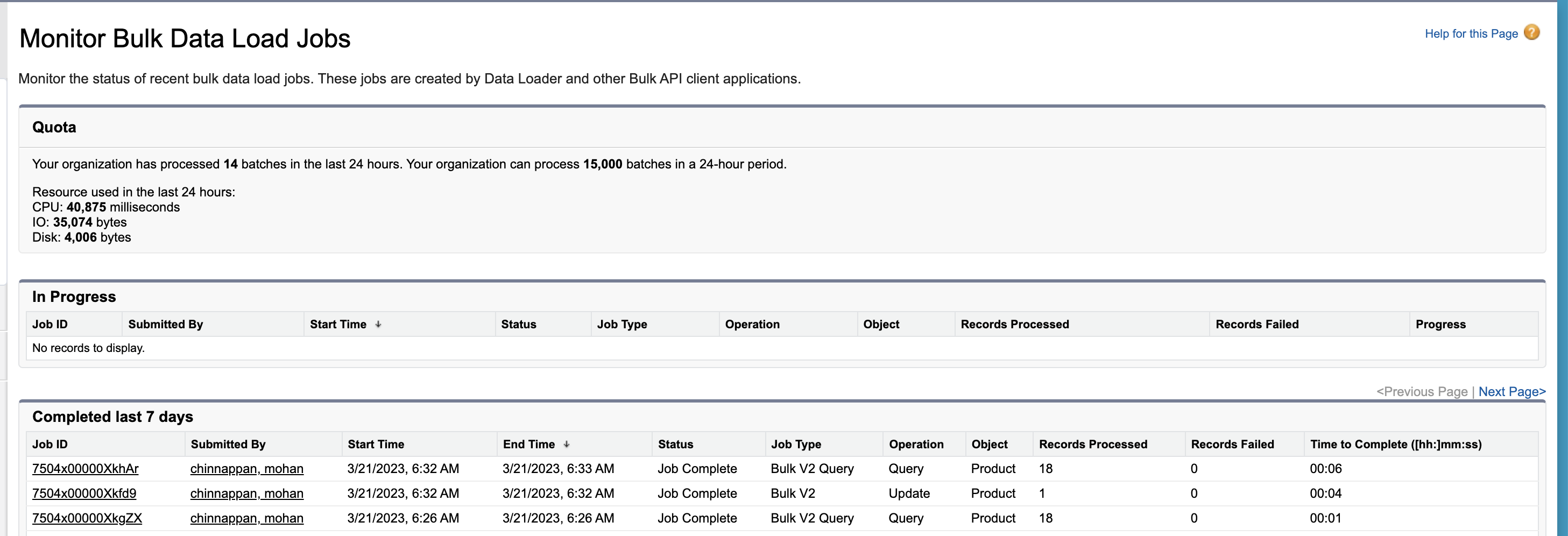 bulk data load status