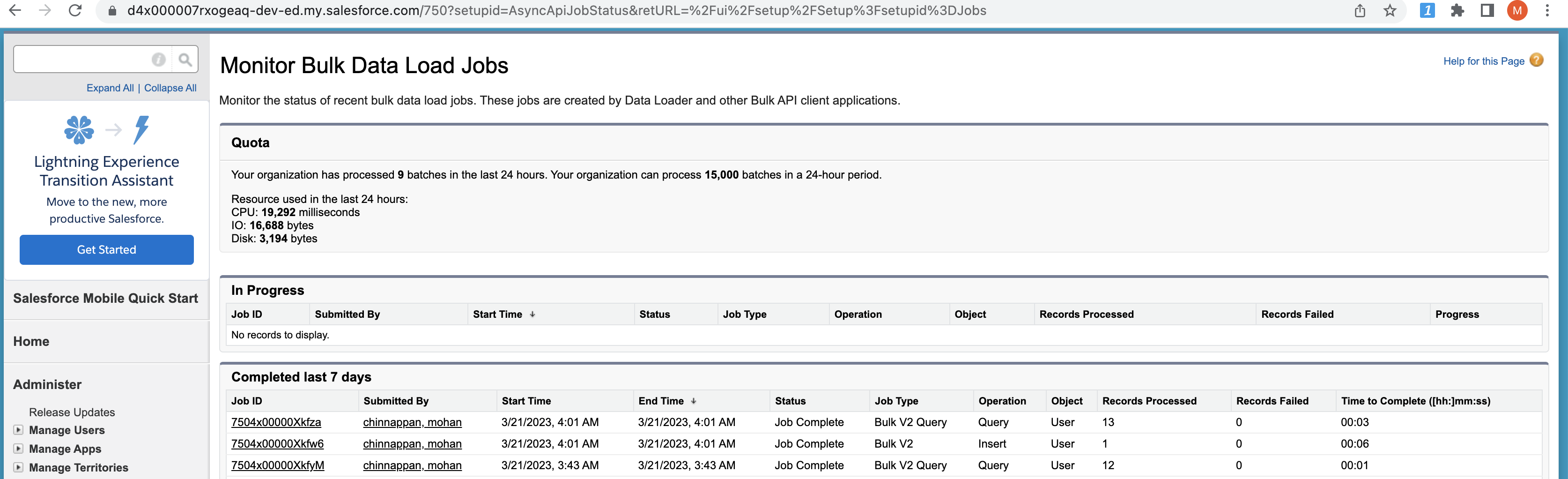 Bulk data load jobs